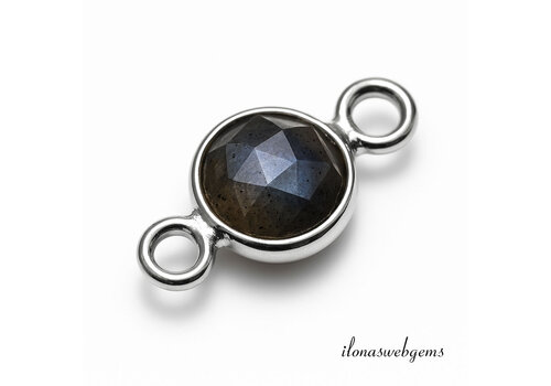 Sterling silver connector with 6mm Labradorite
