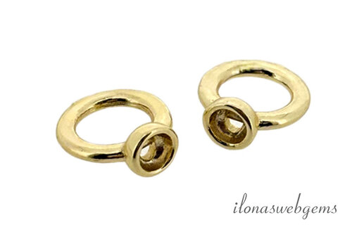 Premium gold plated  eind oog ca. 7x8mm