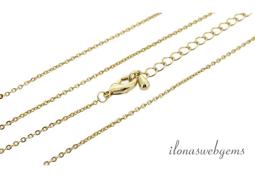 Premium gold plated ketting ca. 1.3mm (50+5cm)