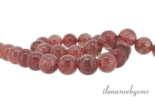 Strawberry Quartz beads round approx. 10mm A quality