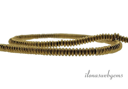 Hämatit-Perlenscheiben „Gold“, ca. 3 x 1 mm