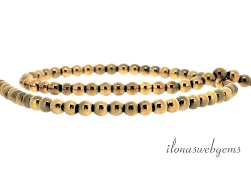 Hematite beads 'gold' round approx. 3mm