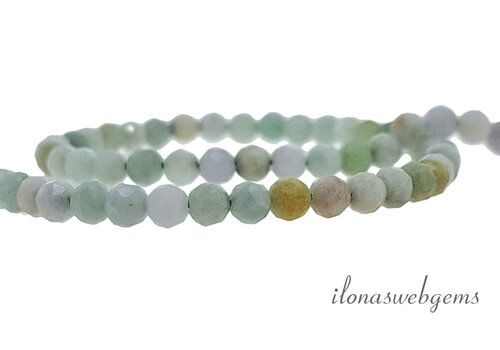Burmese Jade beads facet round approx. 4mm