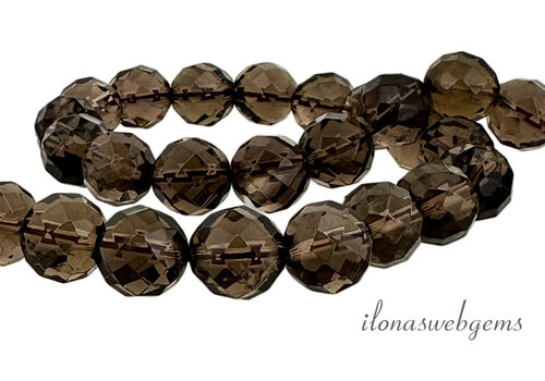 Smoky quartz faceted beads around 8mm