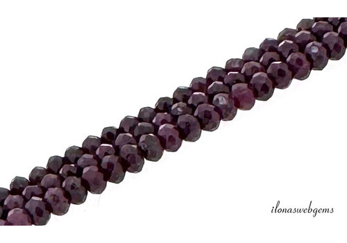 Rubinperlen facettierte Rondelle ca. 4x3mm AA-Qualitätsschliff