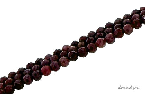 Rubinperlen, facettiert, rund, ca. 3 mm, AA-Qualität