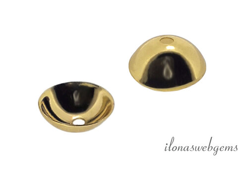 Premium gold plated bead cap approx. 8mm
