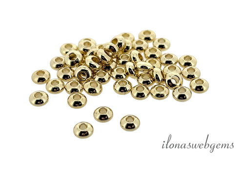50 stuks Premium gold plated rondel kraal ca. 4x2mm