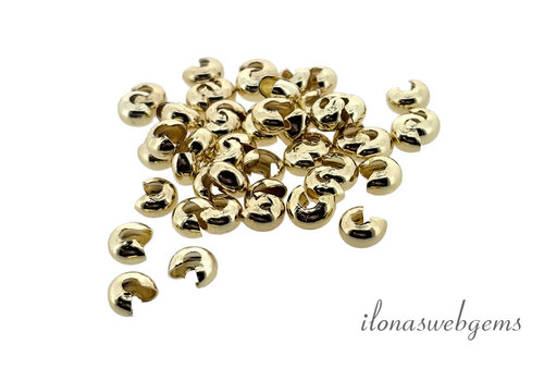 Primium gold plated crimp bead hider approx. 3mm