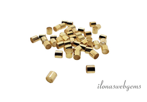 Ca. 50 Stück hochwertige, vergoldete Quetschperlen, ca. 2 x 2 mm