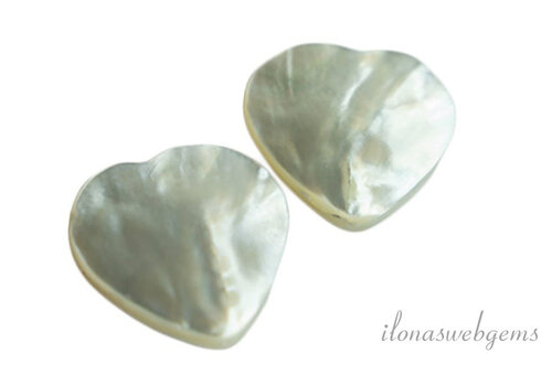 Mother of pearl heart bead approx. 25mm