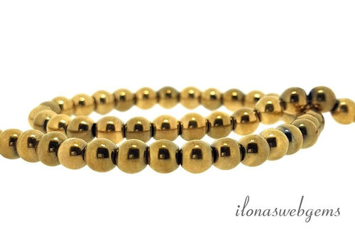 Hematite beads 'gold' round approx. 4mm