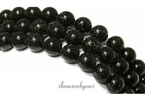 Green Goldstone beads round approx. 2mm