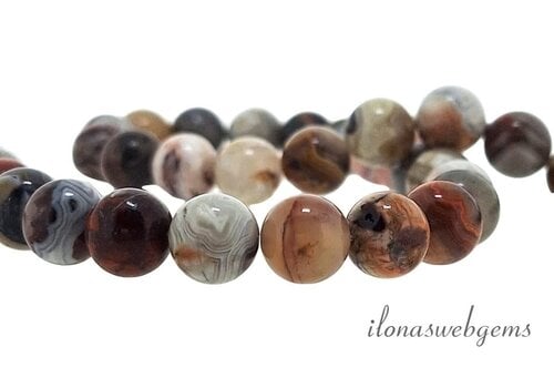 Mexican Crazy lace Agate beads round approx. 6mm AA quality