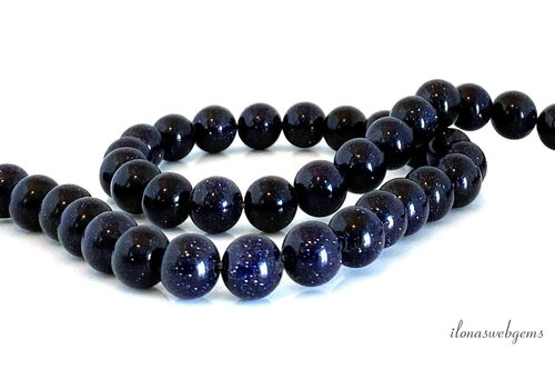 Blue Goldstone beads round approx. 4mm