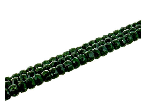 Grüne Goldflussperlen, facettiert, rund, ca. 3 x 2 mm