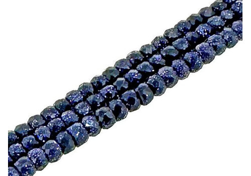 Blaue Goldflussperlen, facettiert, rund, ca. 3 x 2 mm