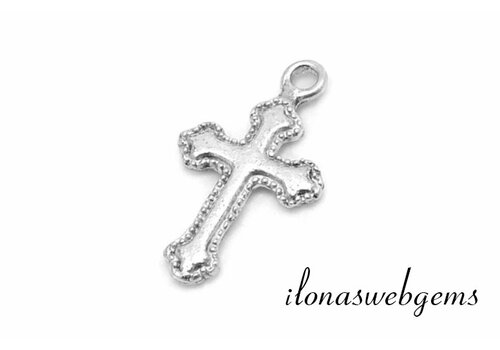 Kreuzanhänger aus Sterlingsilber, ca. 15 x 9 mm