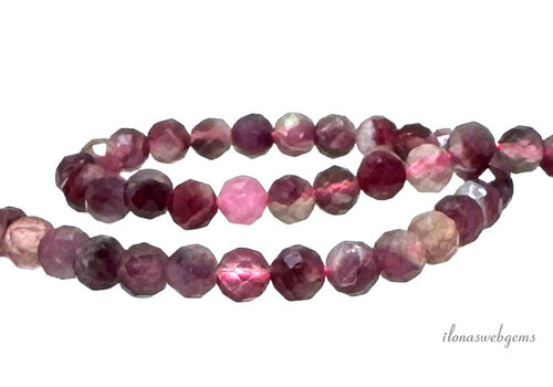 Tourmaline beads facet round approx. 4mm