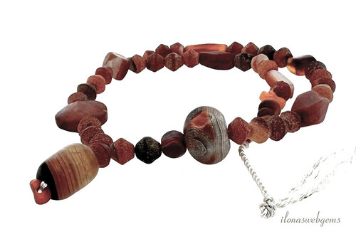 Cornelian/Agate beads approx. 21x18x8mm Silk Road