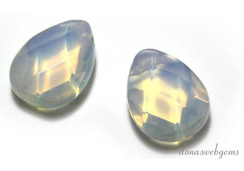 1 x Opalite drop facet flat approx. 25x18mm