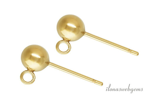 14/20 Gold filled stud earrings ball 5mm
