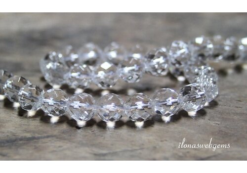 Rock crystal beads faceted around 6mm