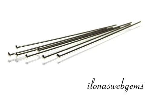 Sterling zilveren nietstift met platte kop 0.65mm-22GA