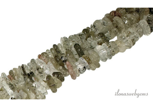 Black rutile beads split approx. 8-12mm