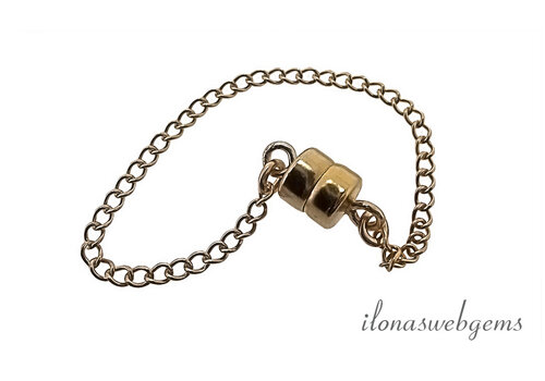Vergoldeter Magnetverschluss mit Kette, ca. 5 x 4 mm, 7 cm Kette