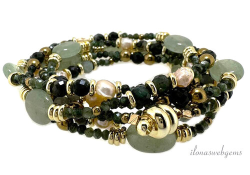 Wrap bracelet/necklace 'Green Queen'