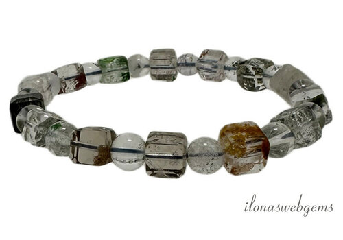 Garden Chrystal / Lodolite bracelet approx. 8x8x6mm