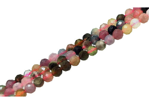 Turmalinfacette, rund, ca. 4 mm