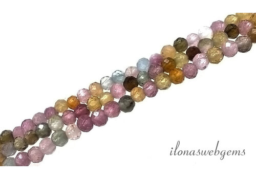 Tourmaline beads facet round approx. 2.5mm AAA quality