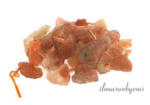 Zonnesteen kralen rough ca. 15x10mm