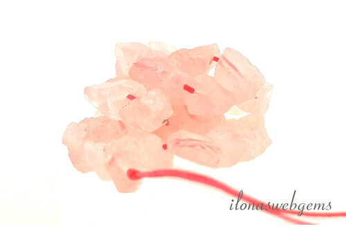 Rozenkwarts kralen rough ca. 10x10mm