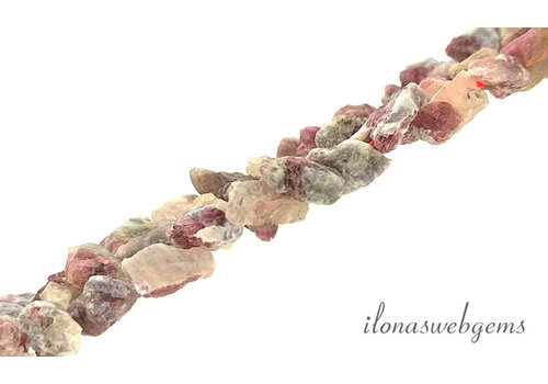 Plum Blossom Toermalijn kralen rough ca. 9x10mm
