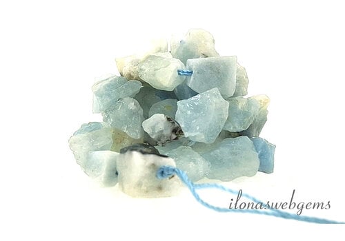 Aquamarine beads rough approx. 11x10mm