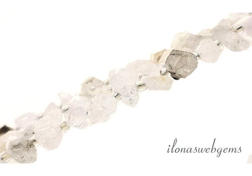 Rough rock crystal beads approx. 16x6mm