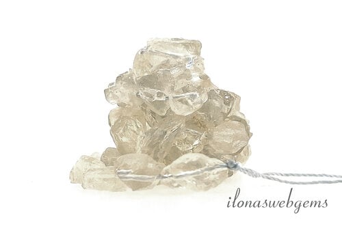 Rock crystal beads rough approx. 8x7mm