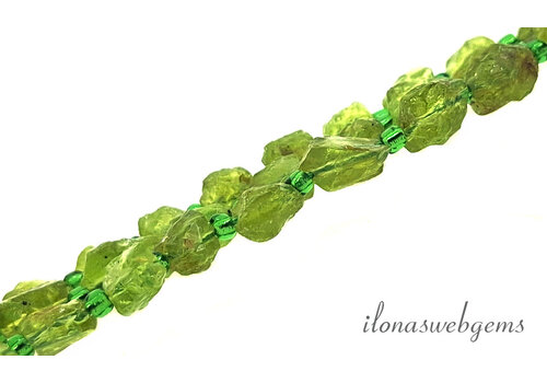 Peridot beads rough approx. 6x6mm