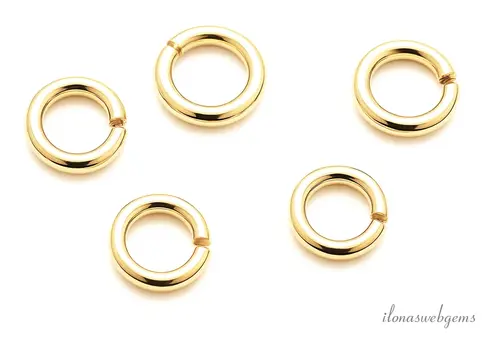 1 Stück hochwertige, vergoldete Öse, offen ca. 5 x 0,9 mm