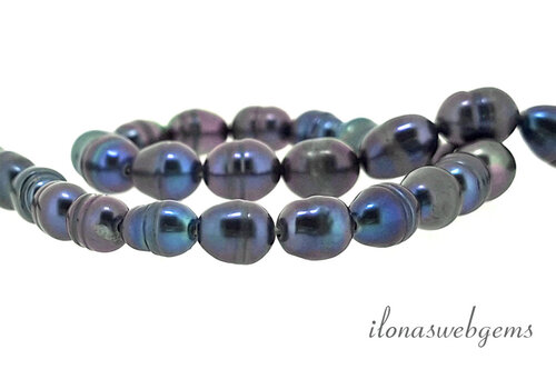 Freshwater pearls peacock approx. 6x5mm