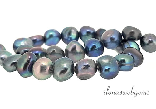 Freshwater pearls peacock approx. 8x7mm