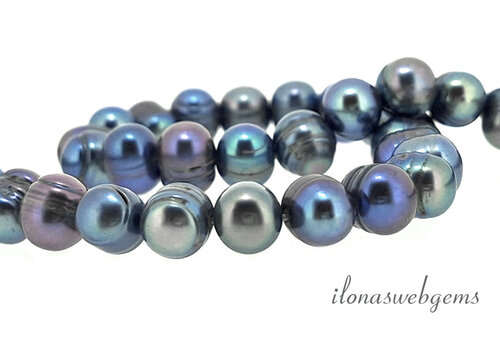 Freshwater pearls peacock approx. 8x6mm