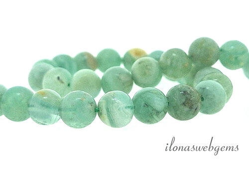 Groene Amazoniet kralen rond ca. 8mm