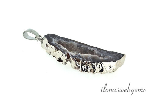 Agaat hanger silver plated N⁰ 3 ca. 51x17x5mm