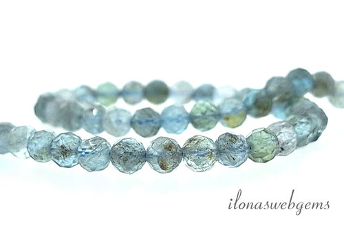 Apatite beads facet round approx. 4mm