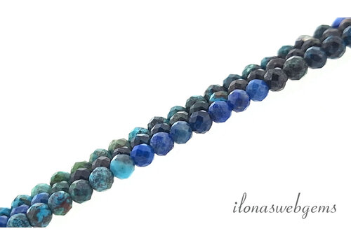 Azurite beads facet round approx. 3mm