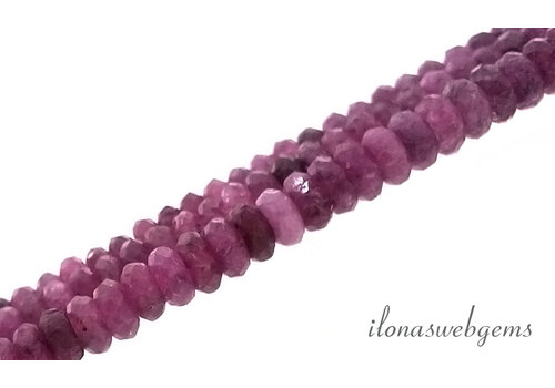 Ruby beads facet rondel approx. 3x1mm